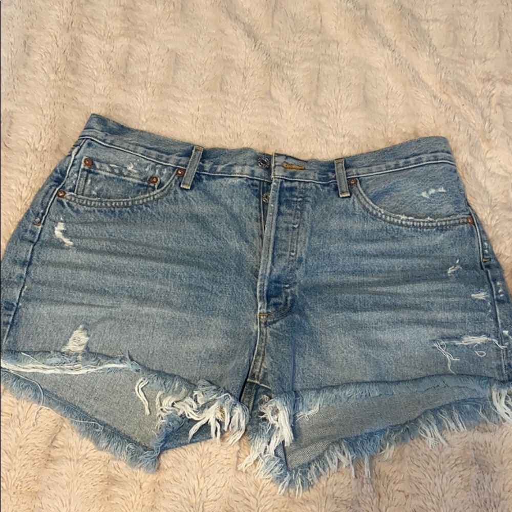 AGOLDE Parker High waisted cut off jean shorts